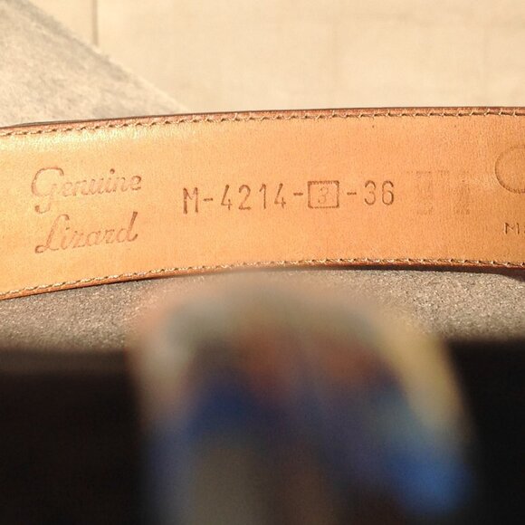 Cale Spain Genuine Lizard Belt Buckle Sz 36 Brass Buckle + Hardware - Picture 7 of 16